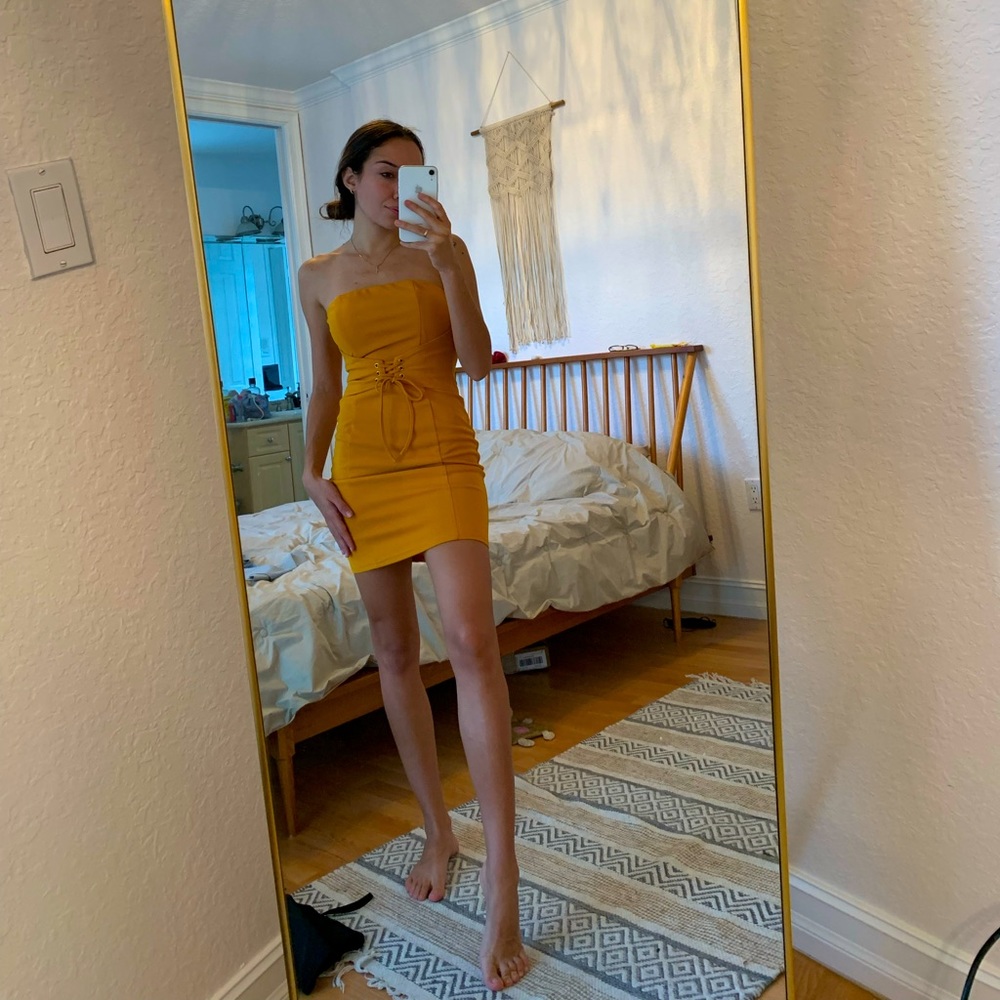 Strapless tiger mist dress
